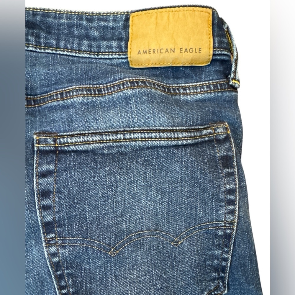 MENS AE American Eagle Outfitters dark faded Blue Jeans BOOTCUT 31 x32 - Picture 3 of 6